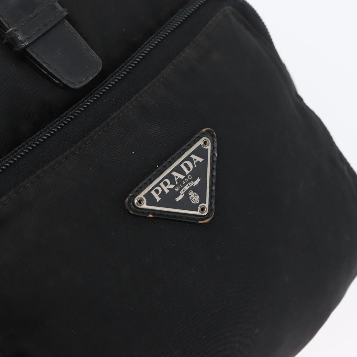 PRADA Backpack Nylon Black Silver Auth BA11574