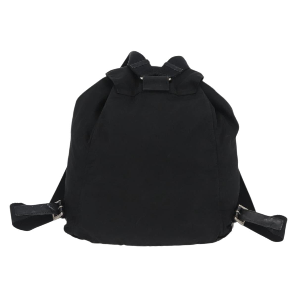 PRADA Backpack Nylon Black Silver Auth BA11574