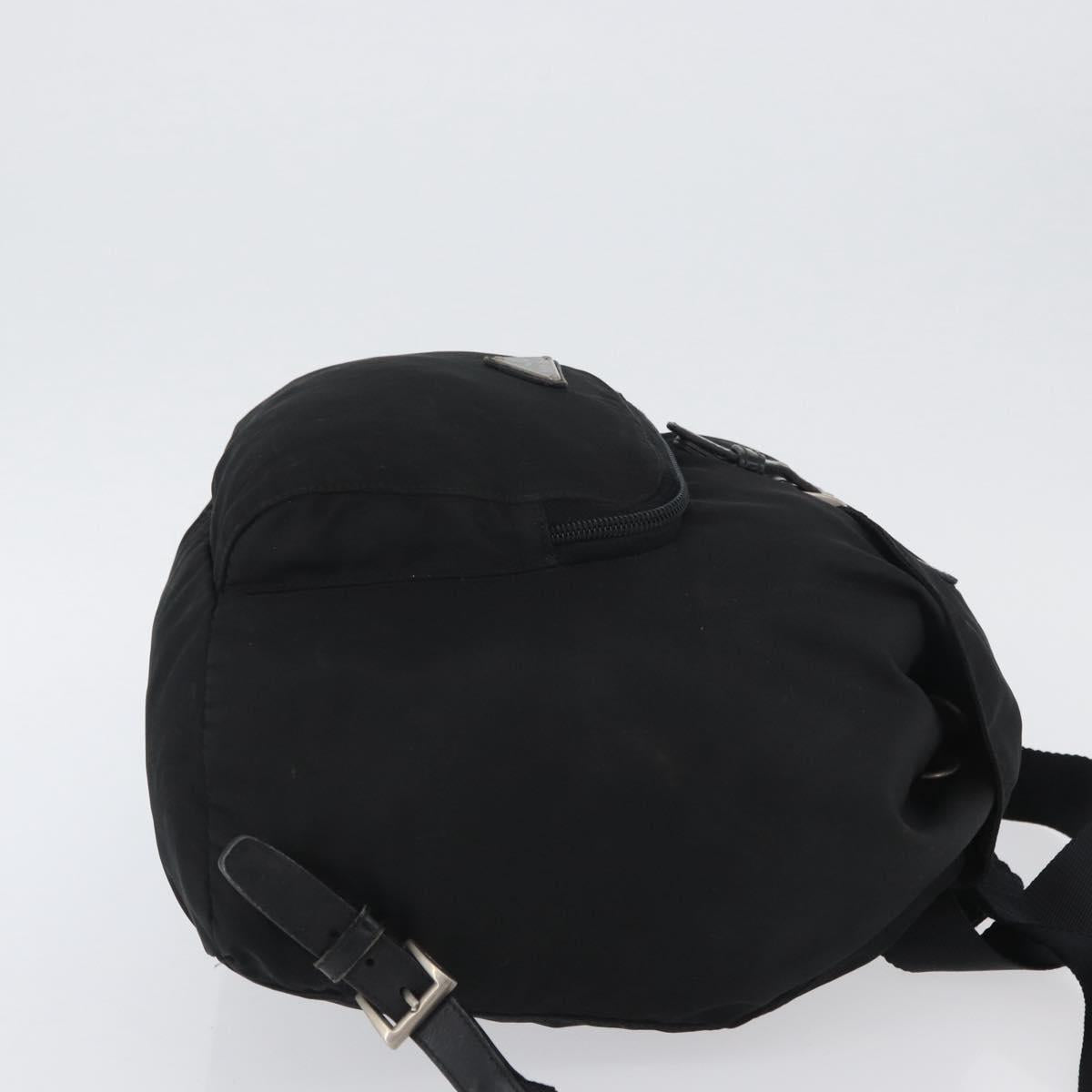 PRADA Backpack Nylon Black Silver Auth BA11574