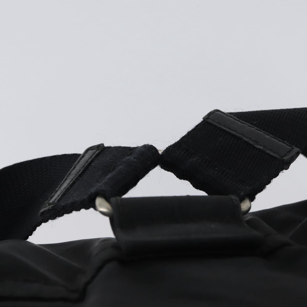 PRADA Backpack Nylon Black Silver Auth BA11574