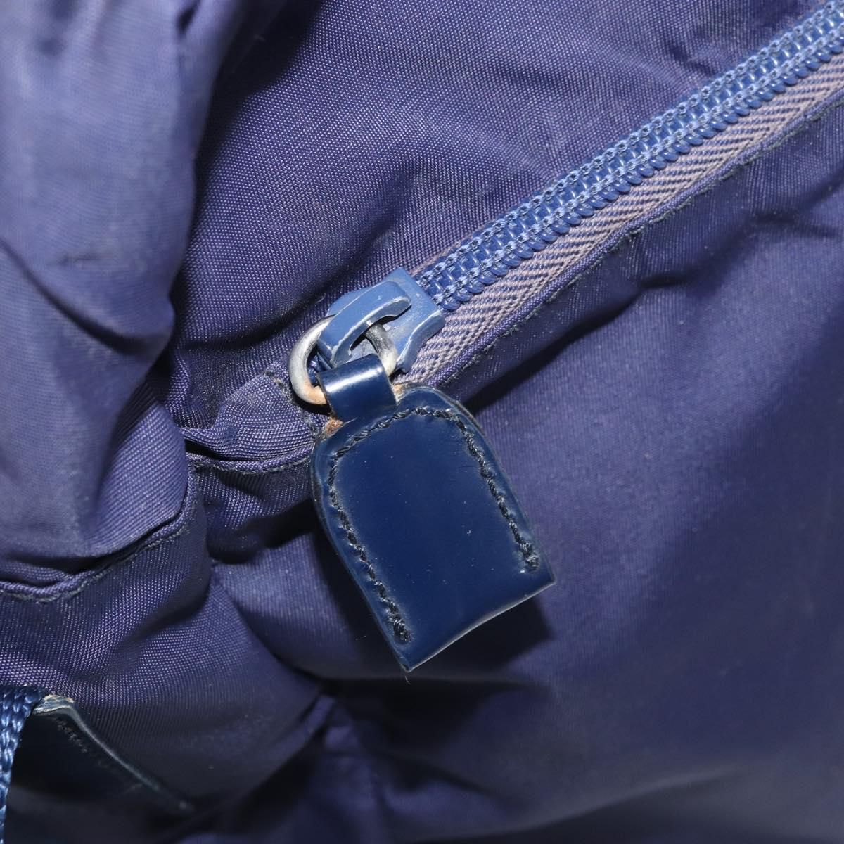 PRADA Shoulder Bag Nylon Navy Silver Auth BA11578