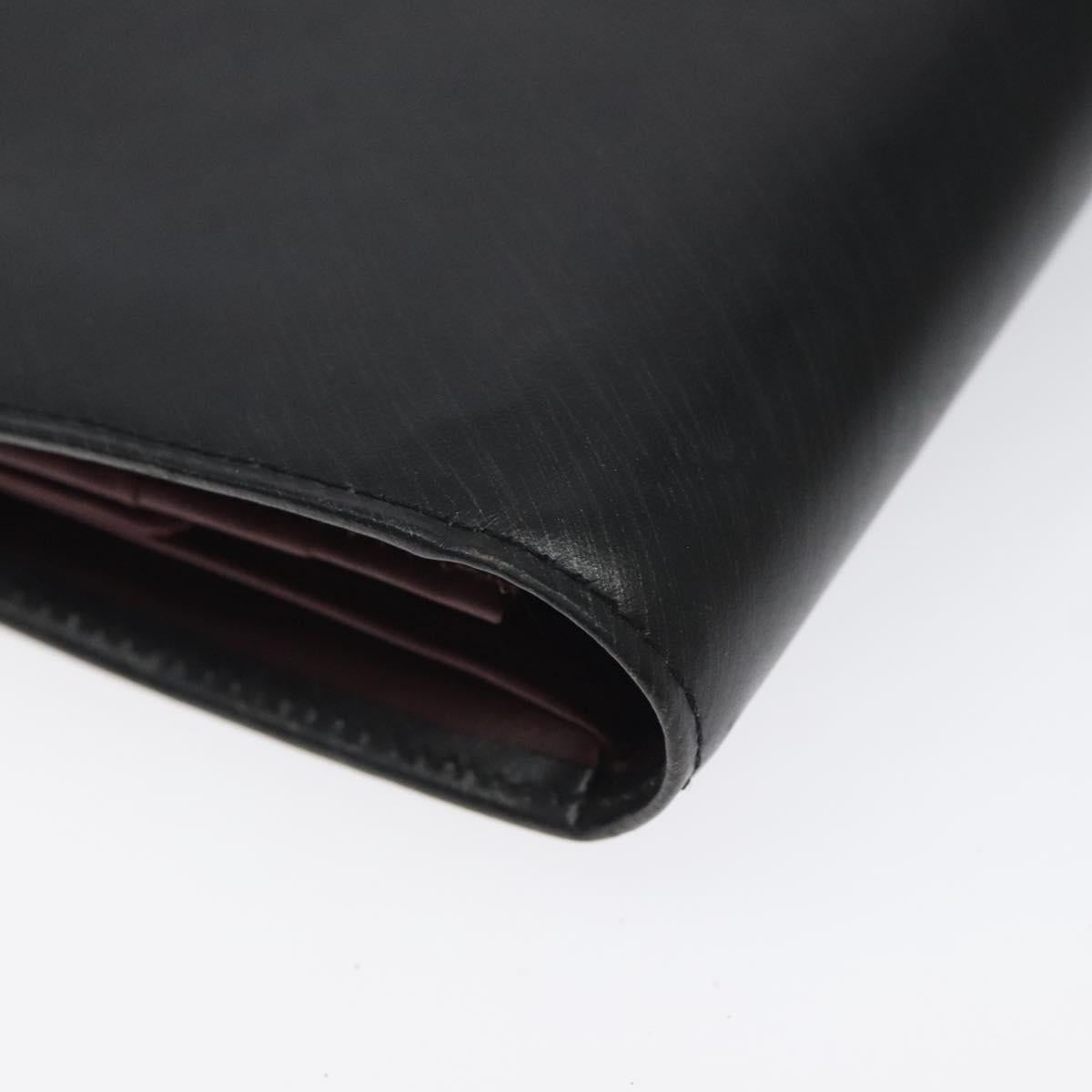 CARTIER Hand Long Wallet Leather Black Auth BA1158