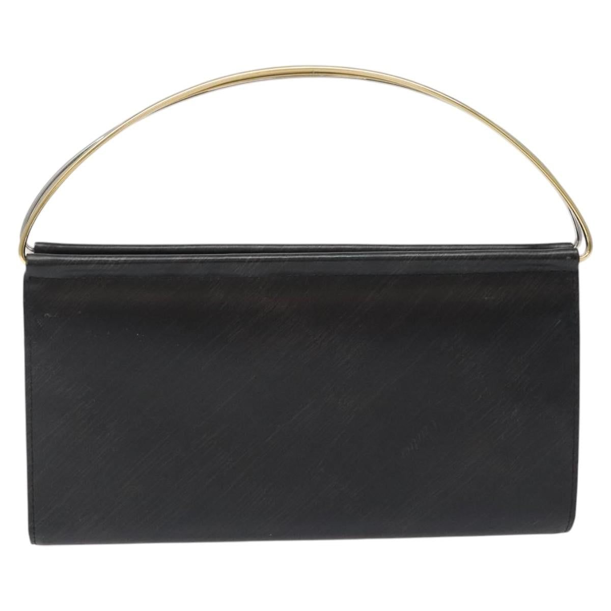 CARTIER Hand Long Wallet Leather Black Auth BA1158