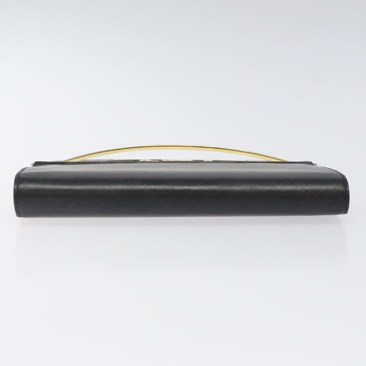 CARTIER Hand Long Wallet Leather Black Auth BA1158