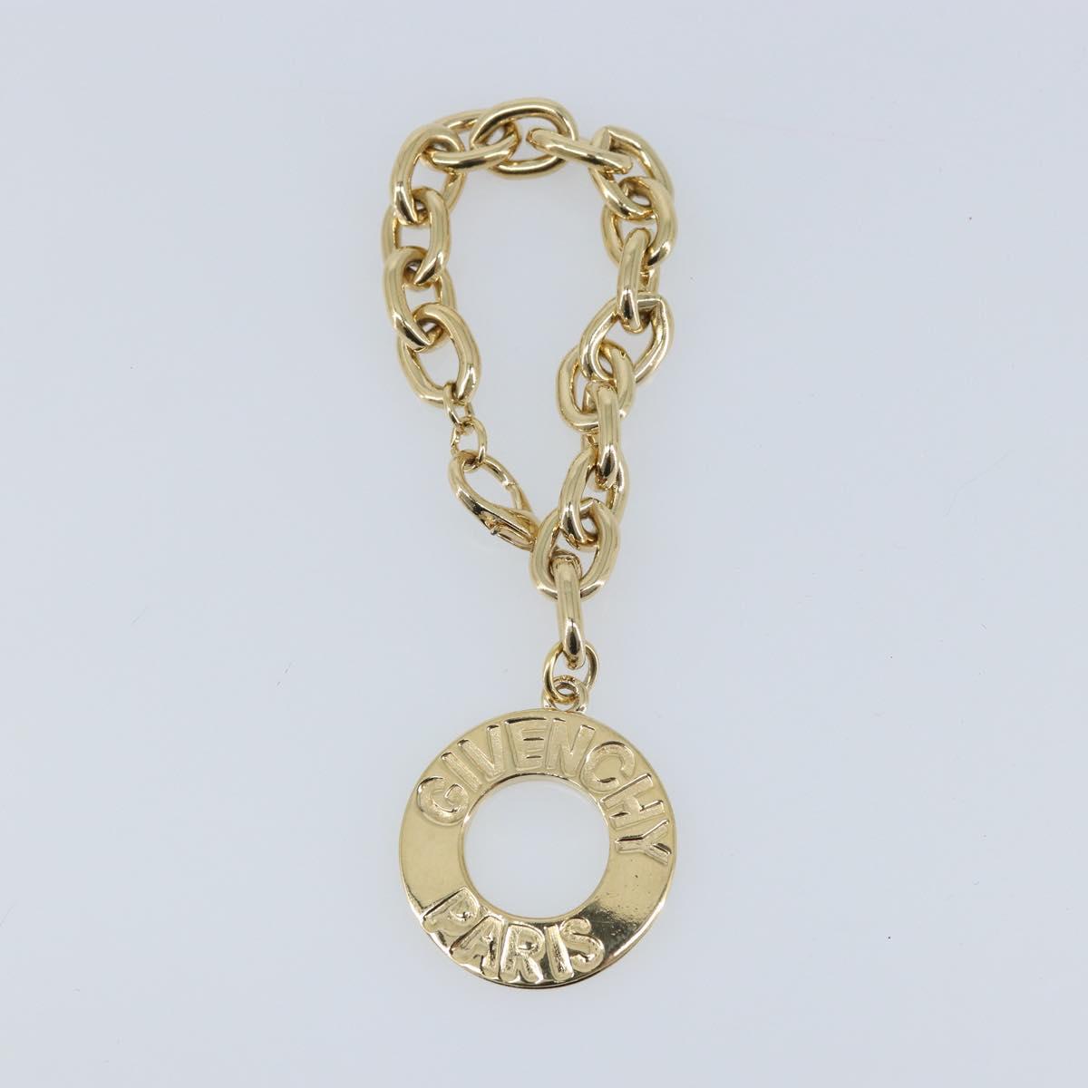 GIVENCHY Key Holder metal Gold Tone Auth BA11586