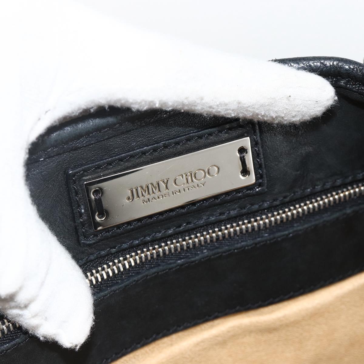 Jimmy Choo Tote Bag Leather Black Silver Auth BA11590