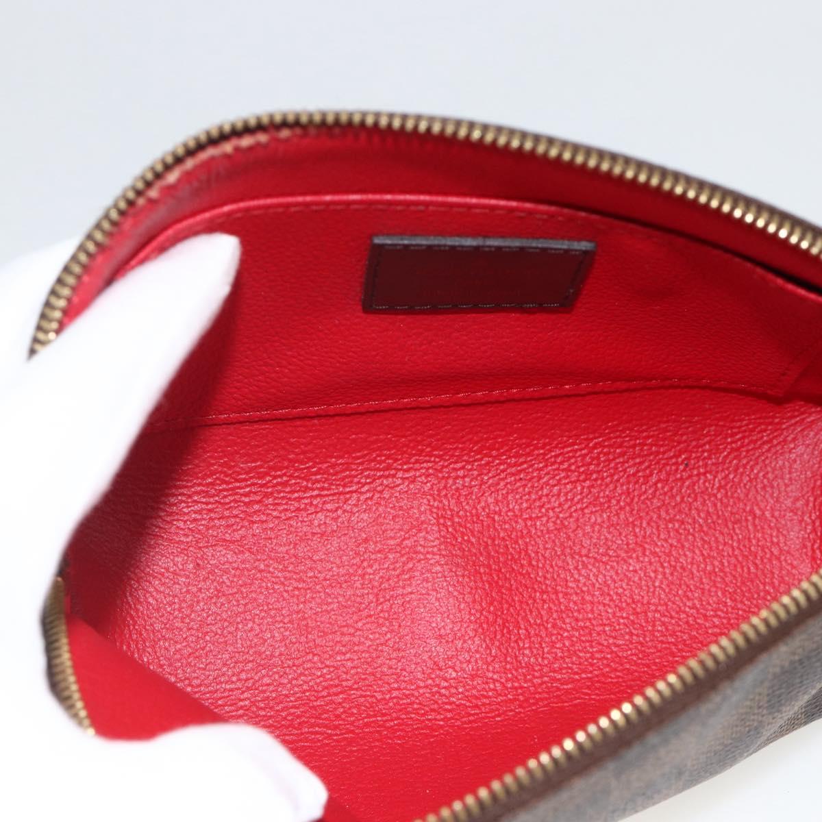 LOUIS VUITTON Damier Ebene Pochette Cosmetic PM Pouch N47516 LV Auth BA11593