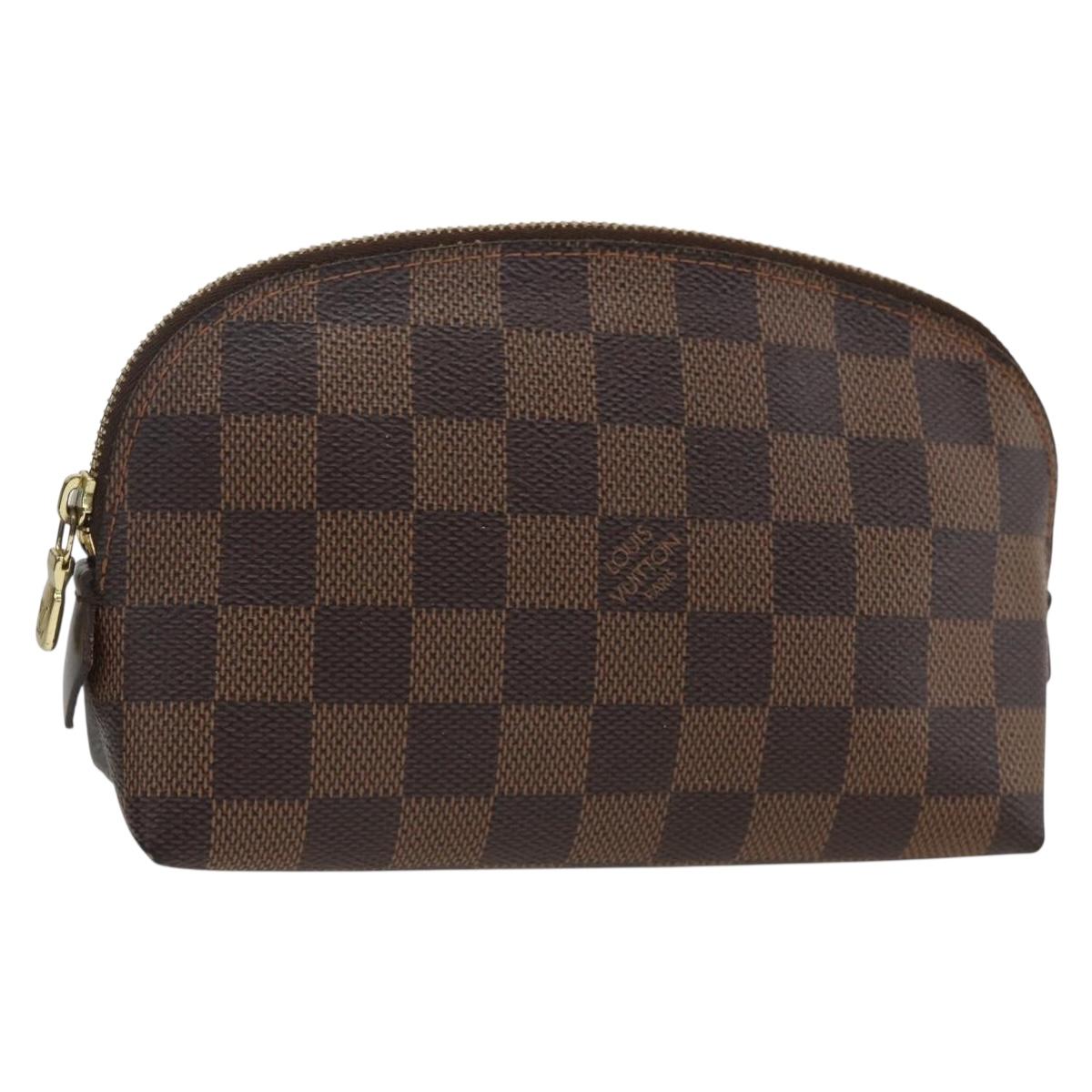 LOUIS VUITTON Damier Ebene Pochette Cosmetic PM Pouch N47516 LV Auth BA11593