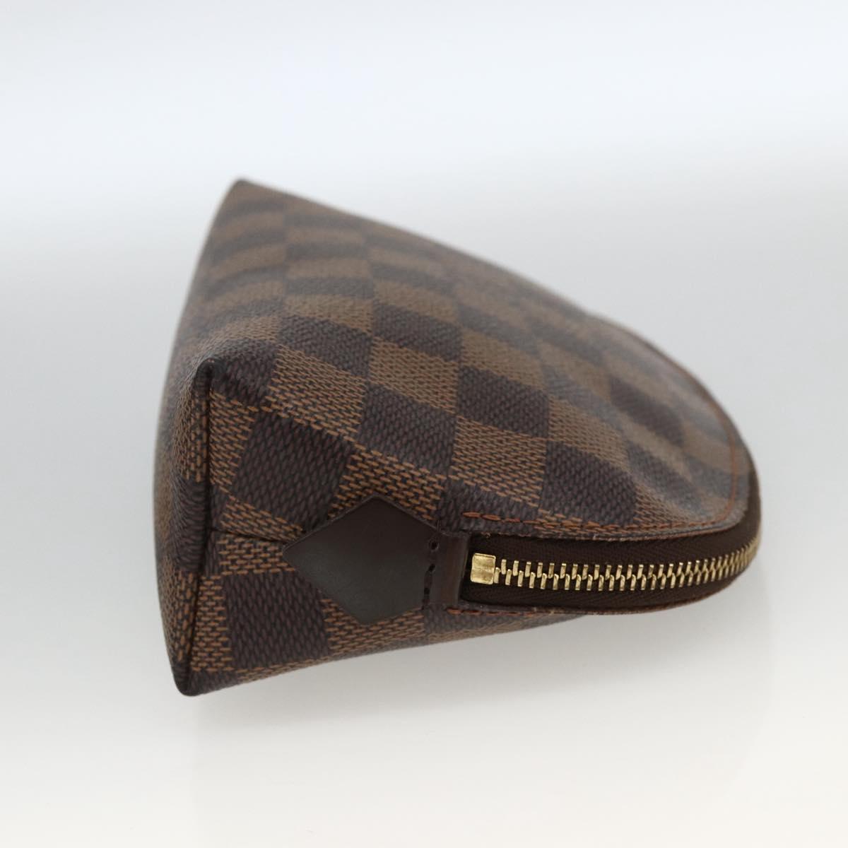 LOUIS VUITTON Damier Ebene Pochette Cosmetic PM Pouch N47516 LV Auth BA11593