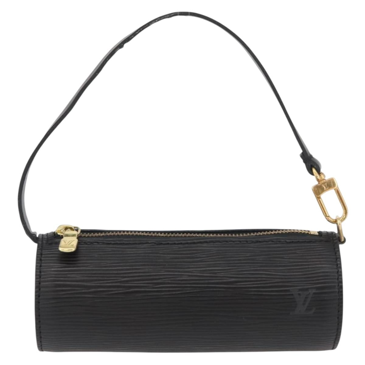 LOUIS VUITTON Epi Soufflot Pouch Pouch Black LV Auth BA11601