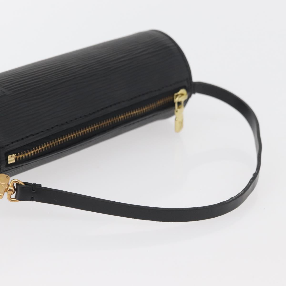 LOUIS VUITTON Epi Soufflot Pouch Pouch Black LV Auth BA11601