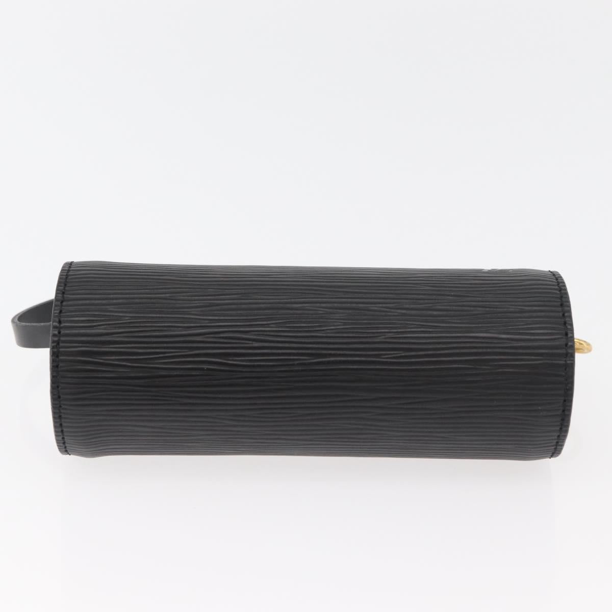 LOUIS VUITTON Epi Soufflot Pouch Pouch Black LV Auth BA11601