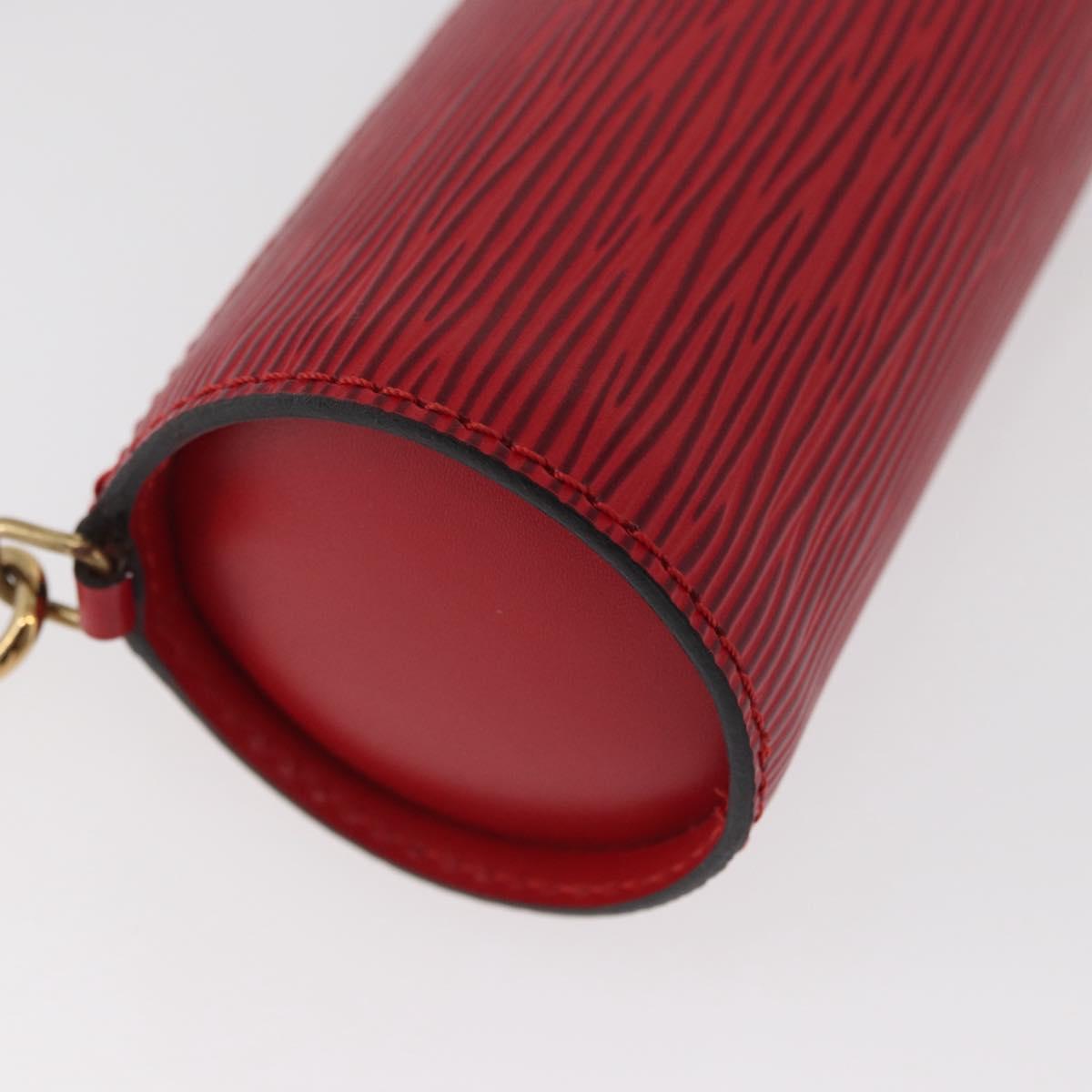 LOUIS VUITTON Epi Soufflot Pouch Accessory Pouch Red LV Auth BA11602