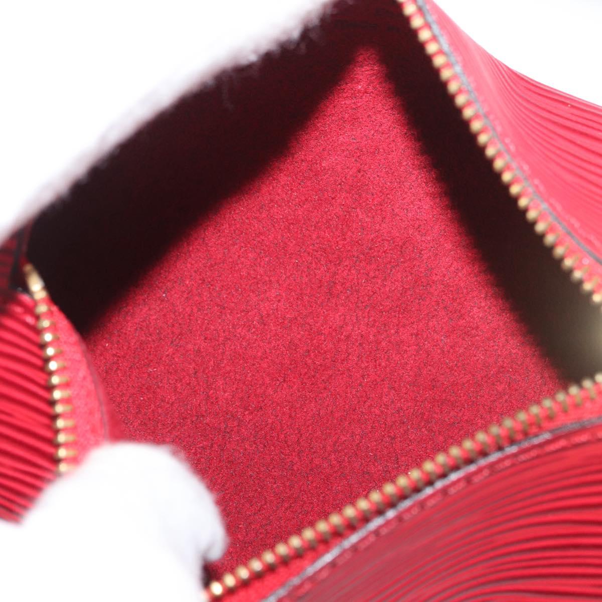 LOUIS VUITTON Epi Soufflot Pouch Accessory Pouch Red LV Auth BA11602