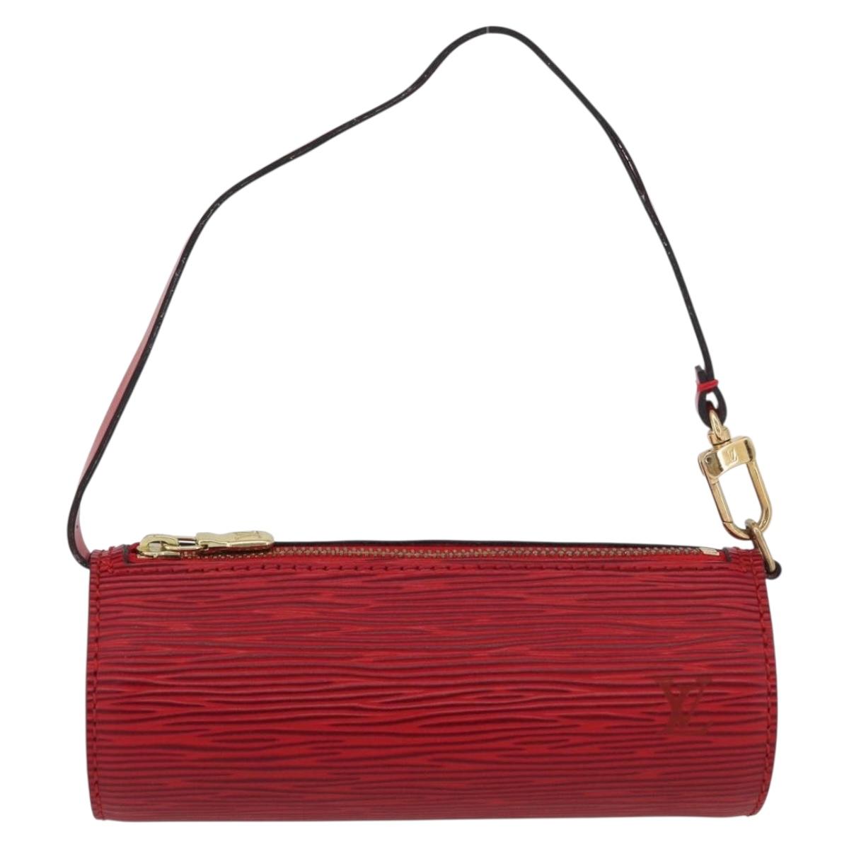 LOUIS VUITTON Epi Soufflot Pouch Accessory Pouch Red LV Auth BA11602