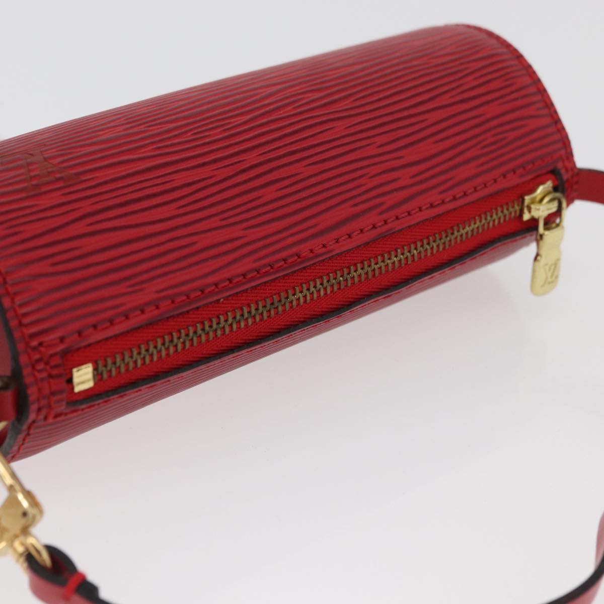 LOUIS VUITTON Epi Soufflot Pouch Accessory Pouch Red LV Auth BA11602