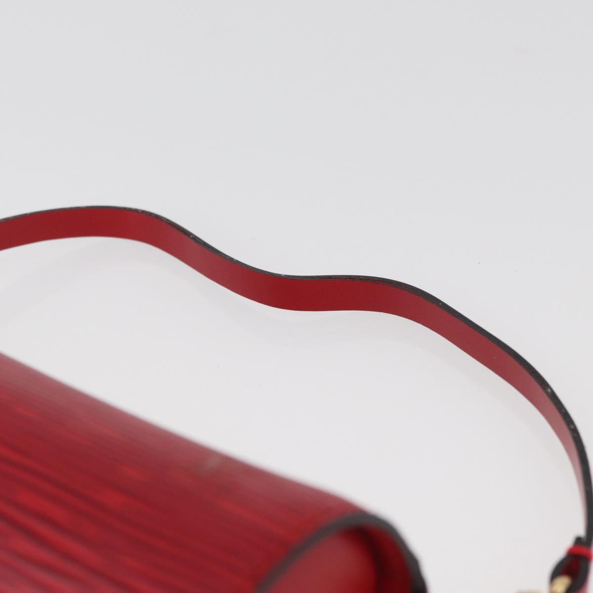 LOUIS VUITTON Epi Soufflot Pouch Accessory Pouch Red LV Auth BA11602