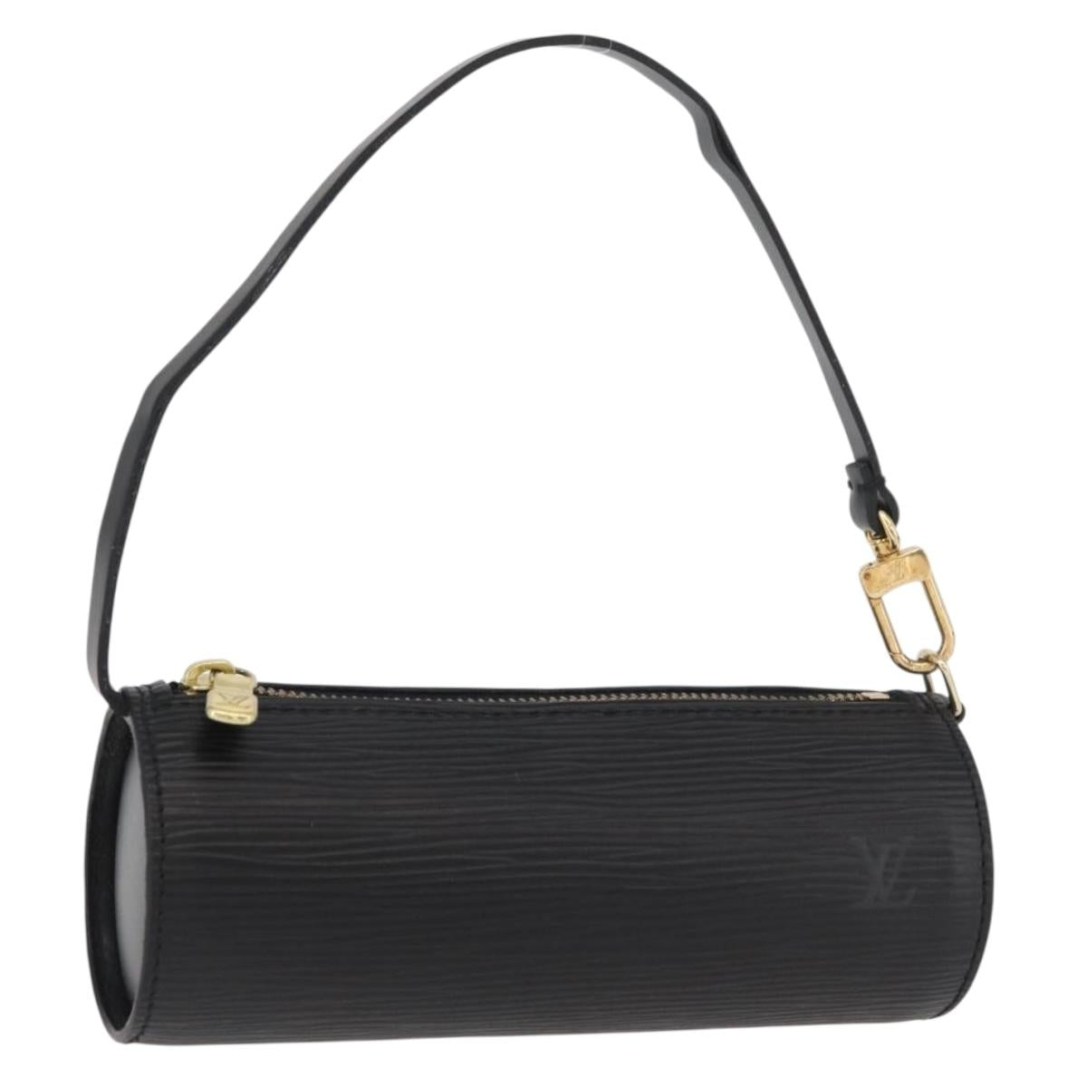 LOUIS VUITTON Epi Soufflot Pouch Pouch Black LV Auth BA11603