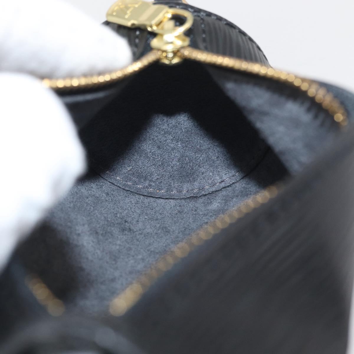 LOUIS VUITTON Epi Soufflot Pouch Pouch Black LV Auth BA11603