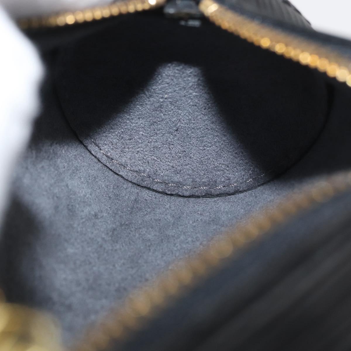 LOUIS VUITTON Epi Soufflot Pouch Pouch Black LV Auth BA11603