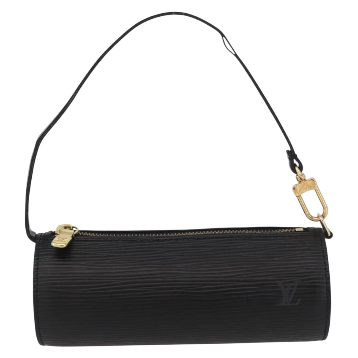 LOUIS VUITTON Epi Soufflot Pouch Pouch Black LV Auth BA11603
