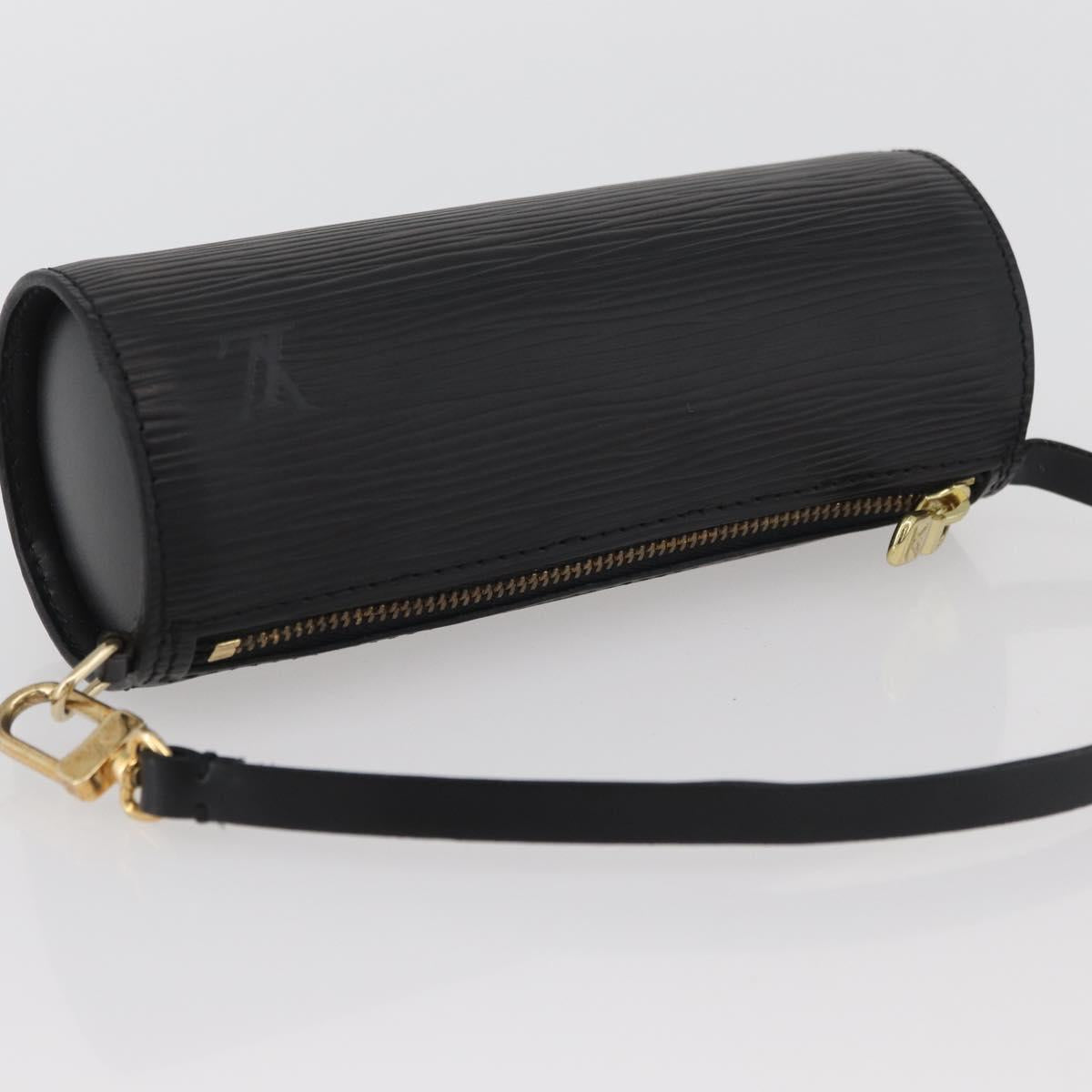 LOUIS VUITTON Epi Soufflot Pouch Pouch Black LV Auth BA11603