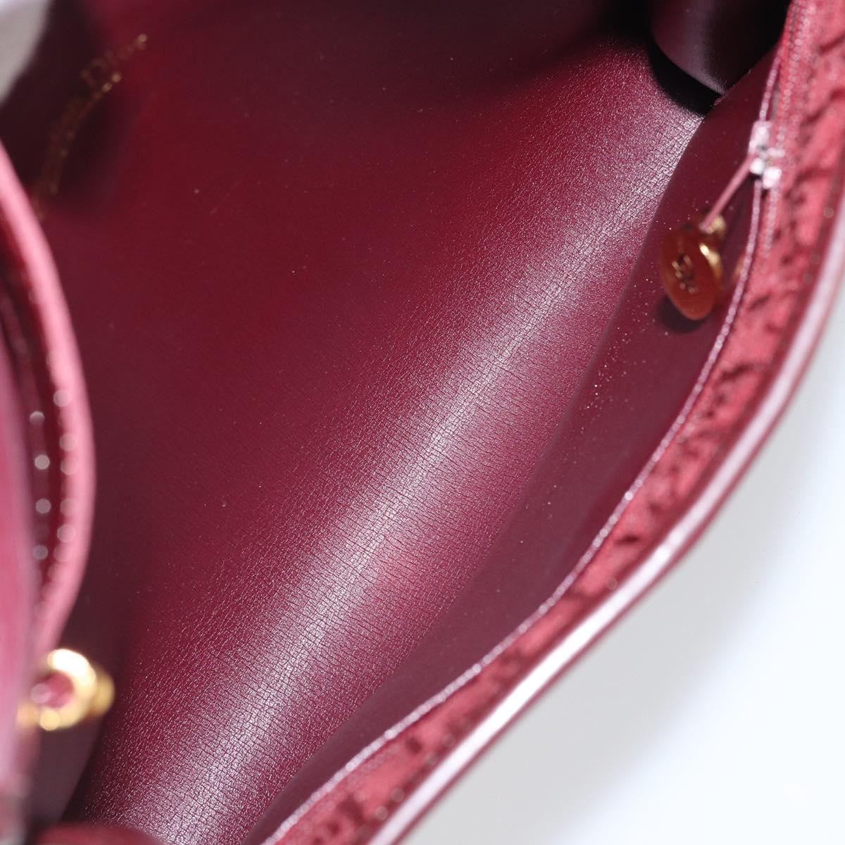 Christian Dior Trotter Canvas Shoulder Bag Red Gold Auth BA11606