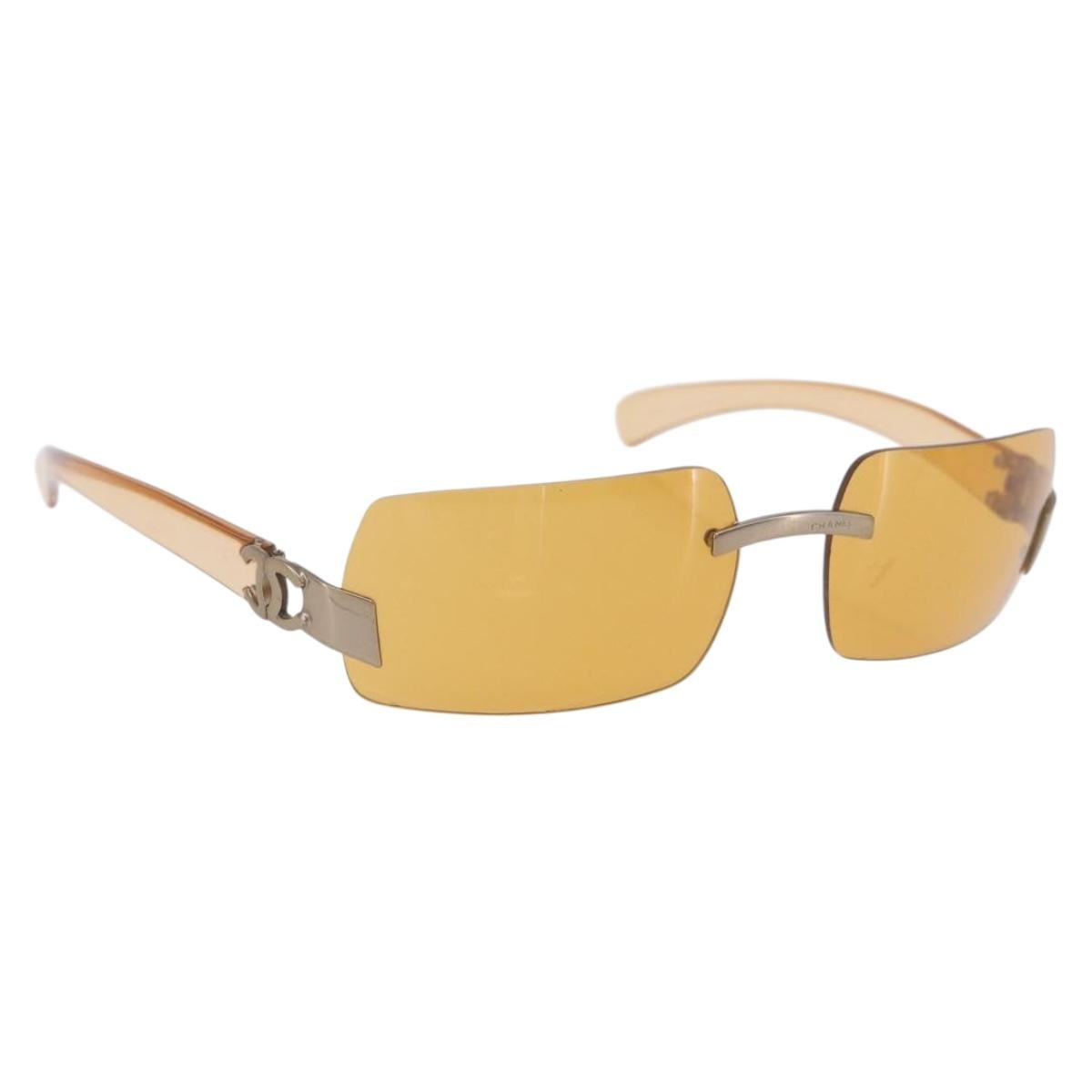 CHANEL Sunglasses plastic Brown CC Auth BA11608