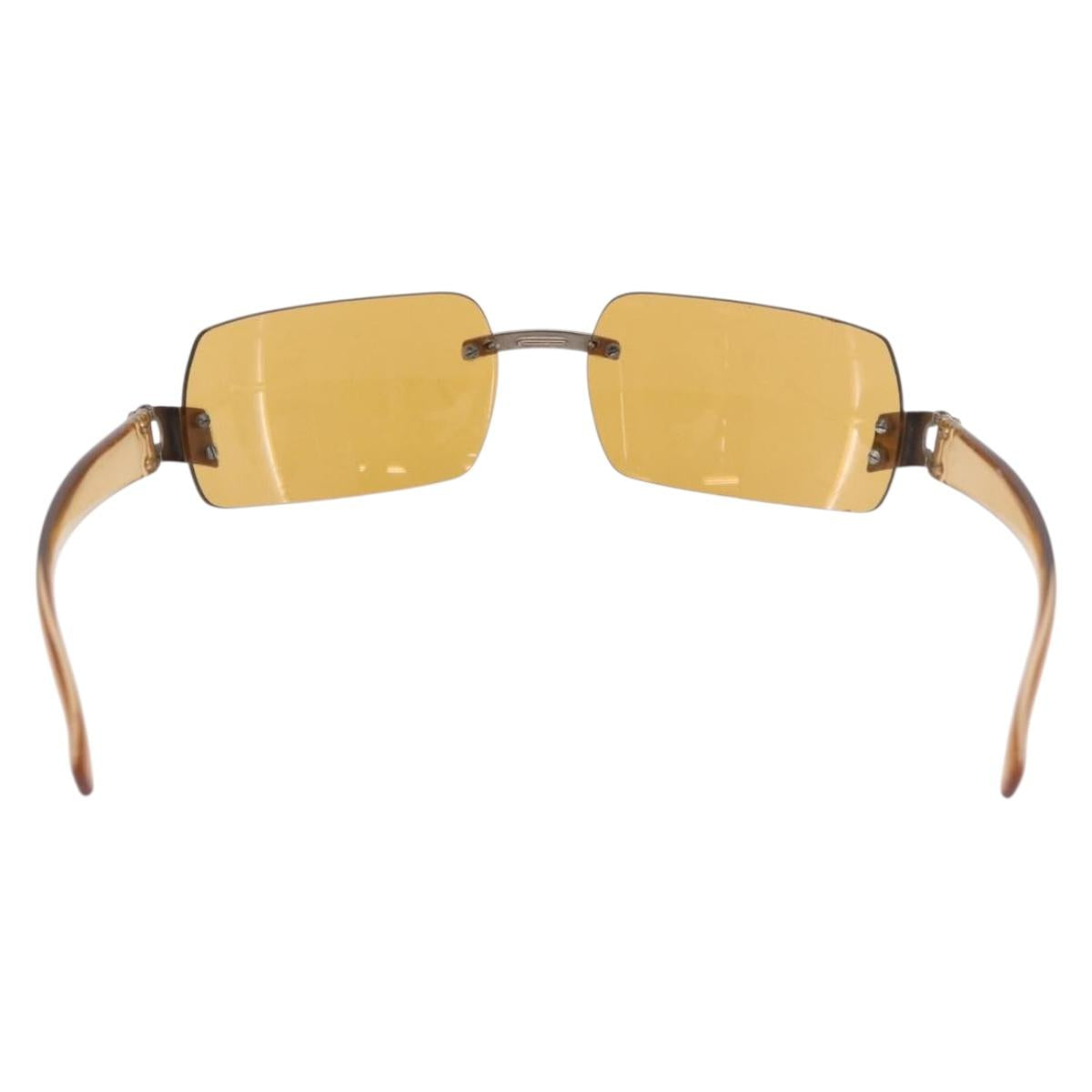 CHANEL Sunglasses plastic Brown CC Auth BA11608