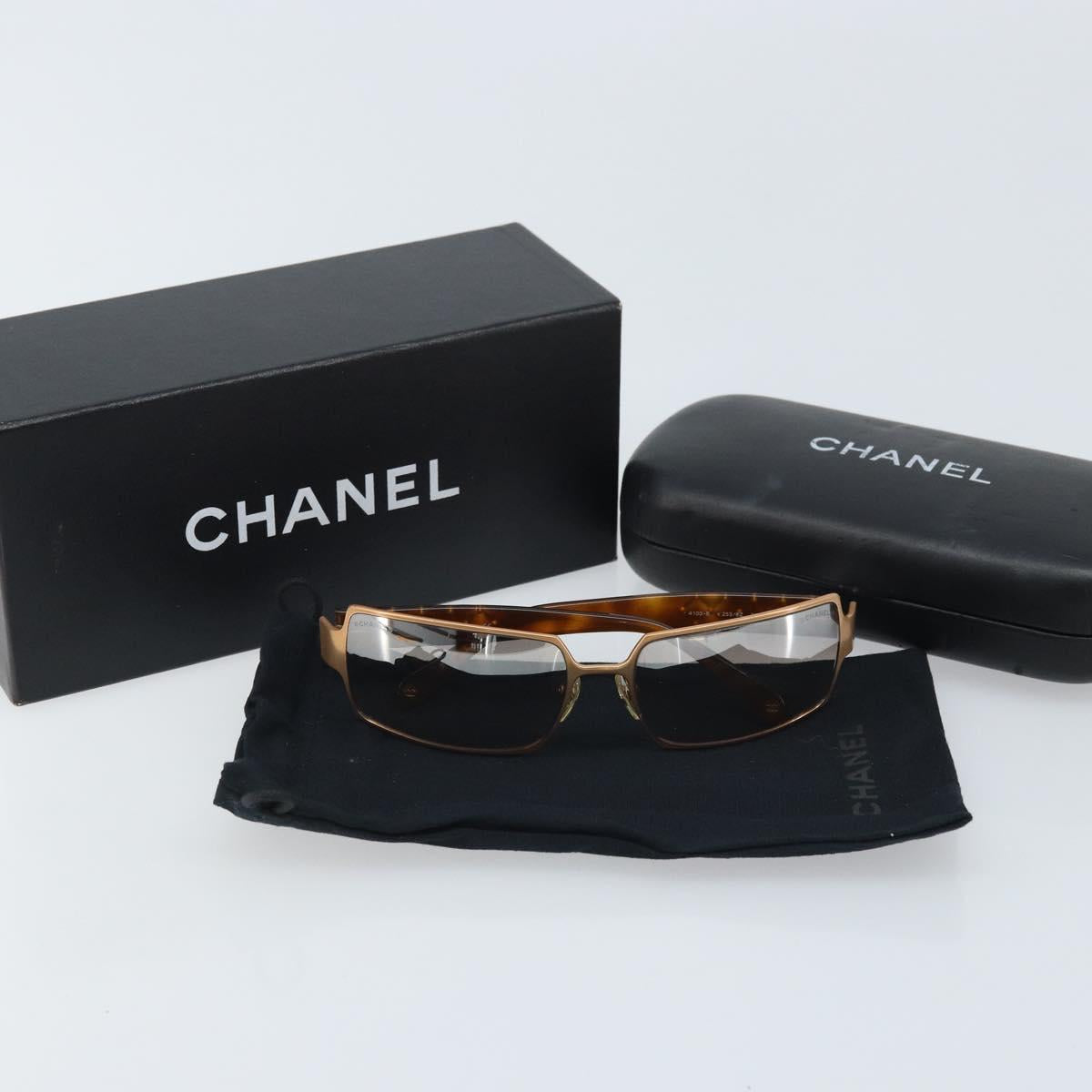 CHANEL Sunglasses plastic Brown CC Auth BA11609
