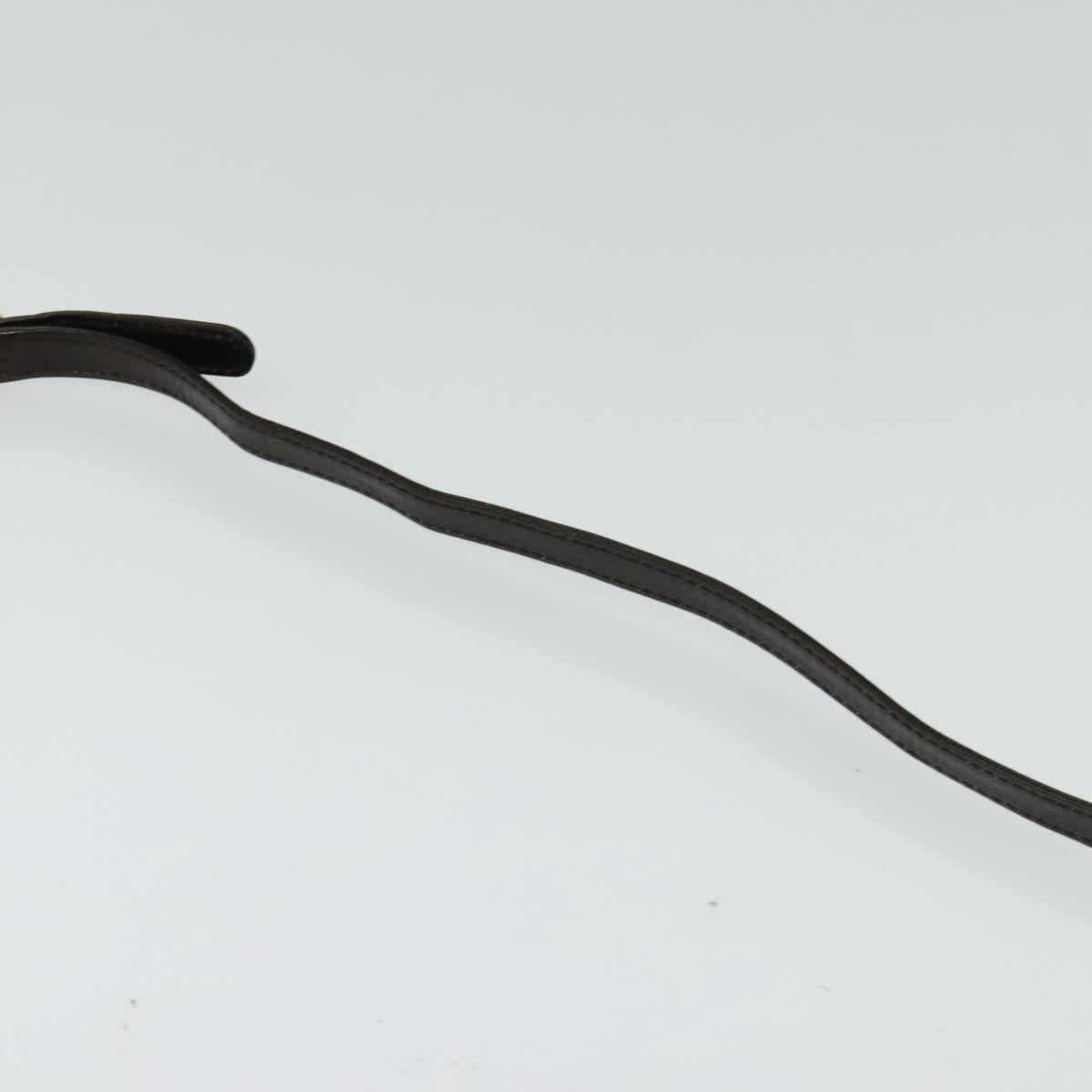 BALLY Shoulder Bag Leather Dark Brown Gold Auth BA1161