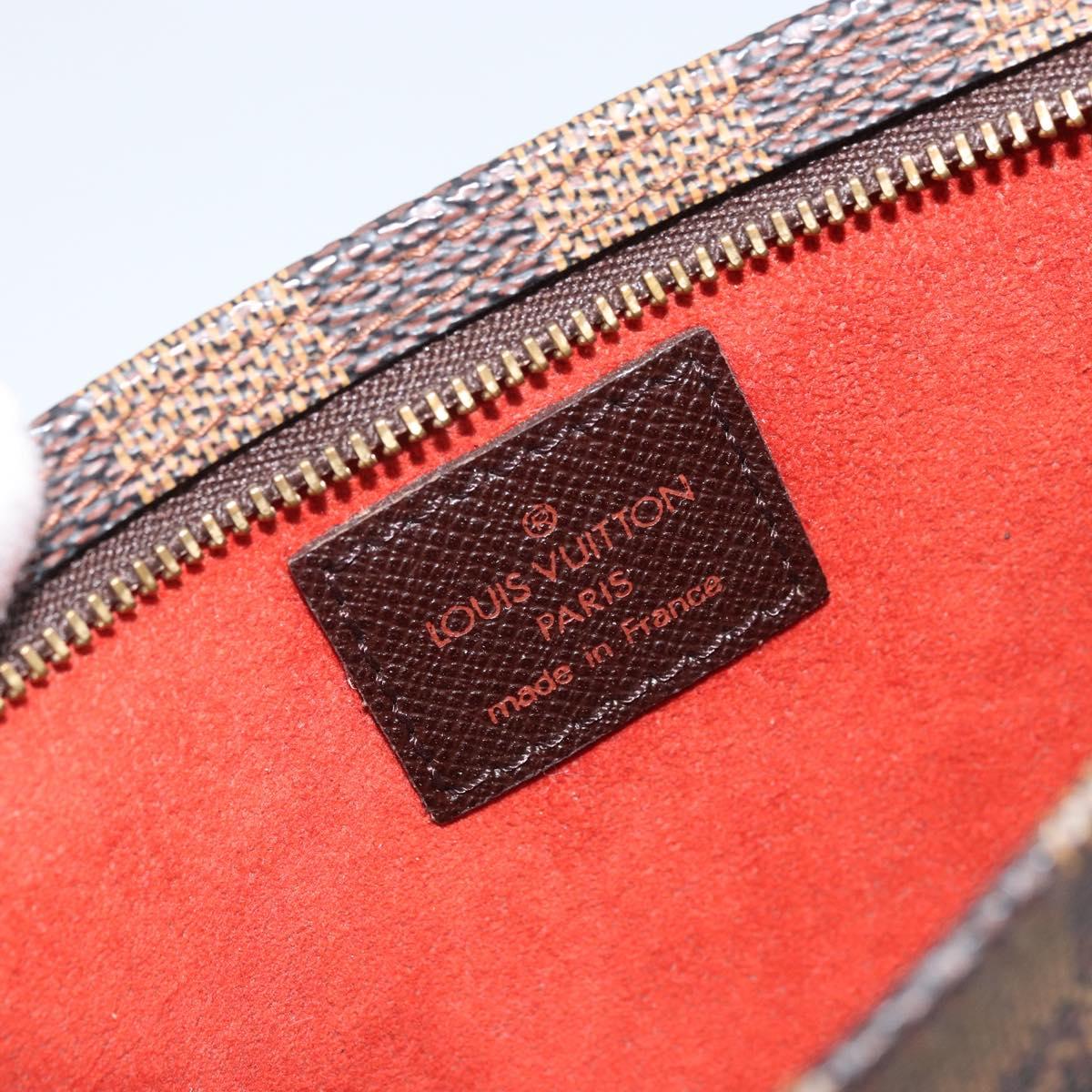 LOUIS VUITTON Damier Ebene Marais Pouch LV Auth BA11616