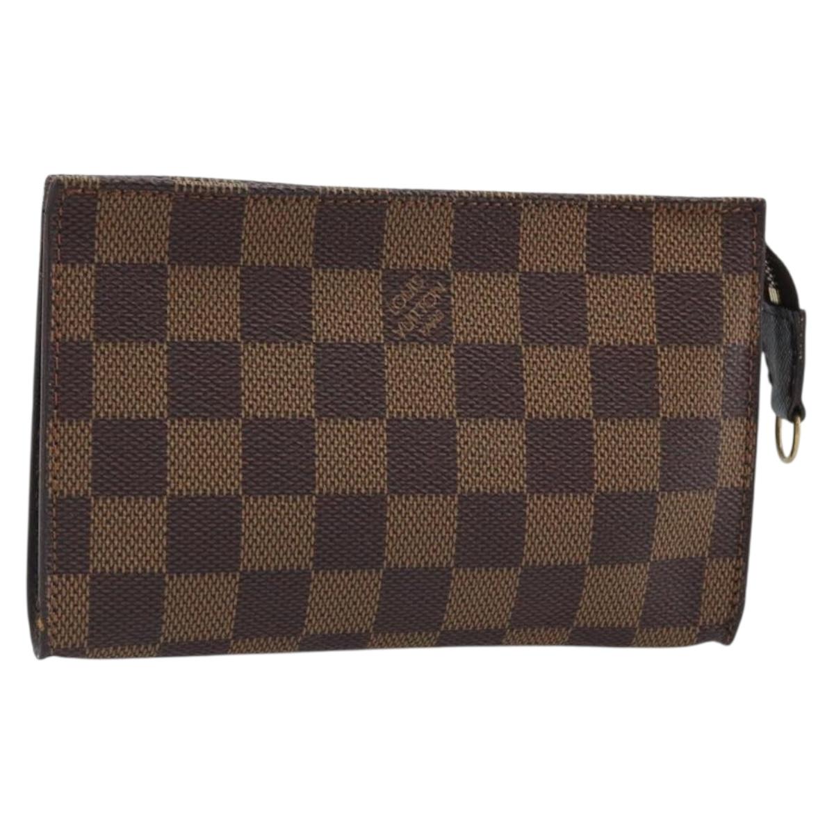 LOUIS VUITTON Damier Ebene Marais Pouch LV Auth BA11616
