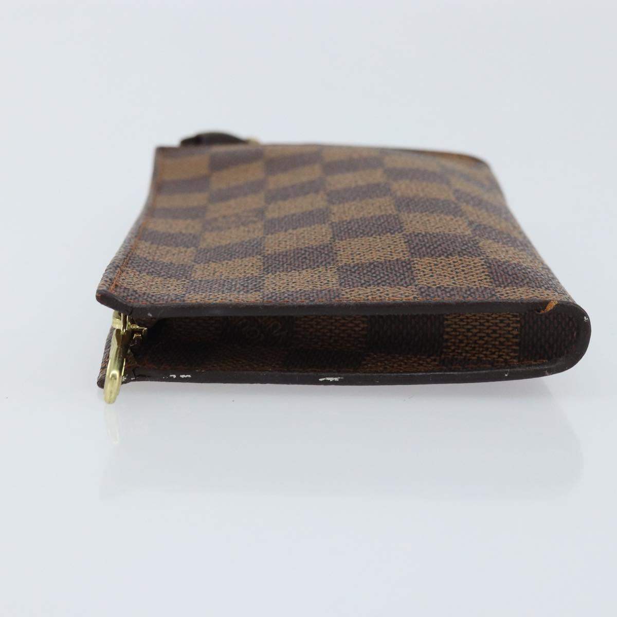 LOUIS VUITTON Damier Ebene Marais Pouch LV Auth BA11616