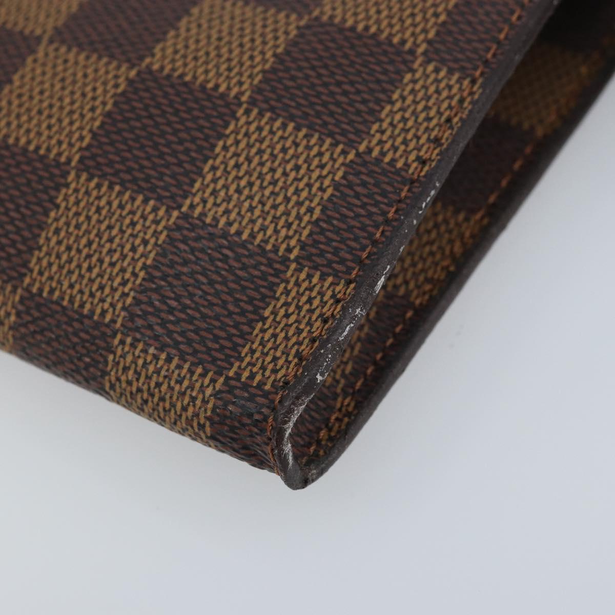 LOUIS VUITTON Damier Ebene Marais Pouch LV Auth BA11616