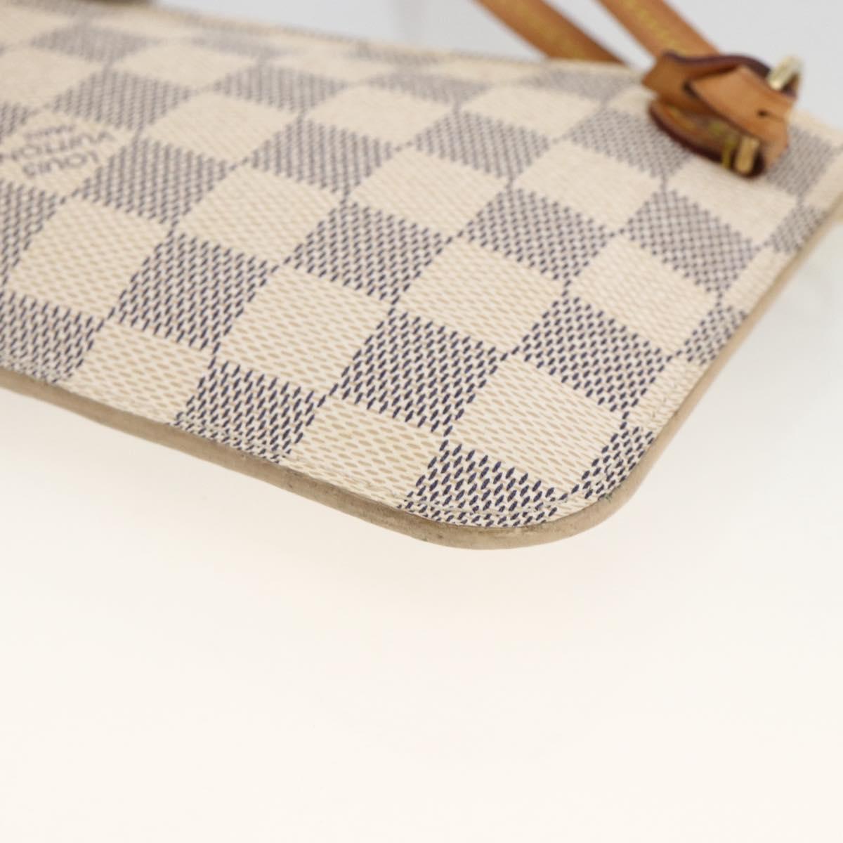 LOUIS VUITTON Damier Azur Neverfull PM Pouch Accessory Pouch LV Auth BA11621