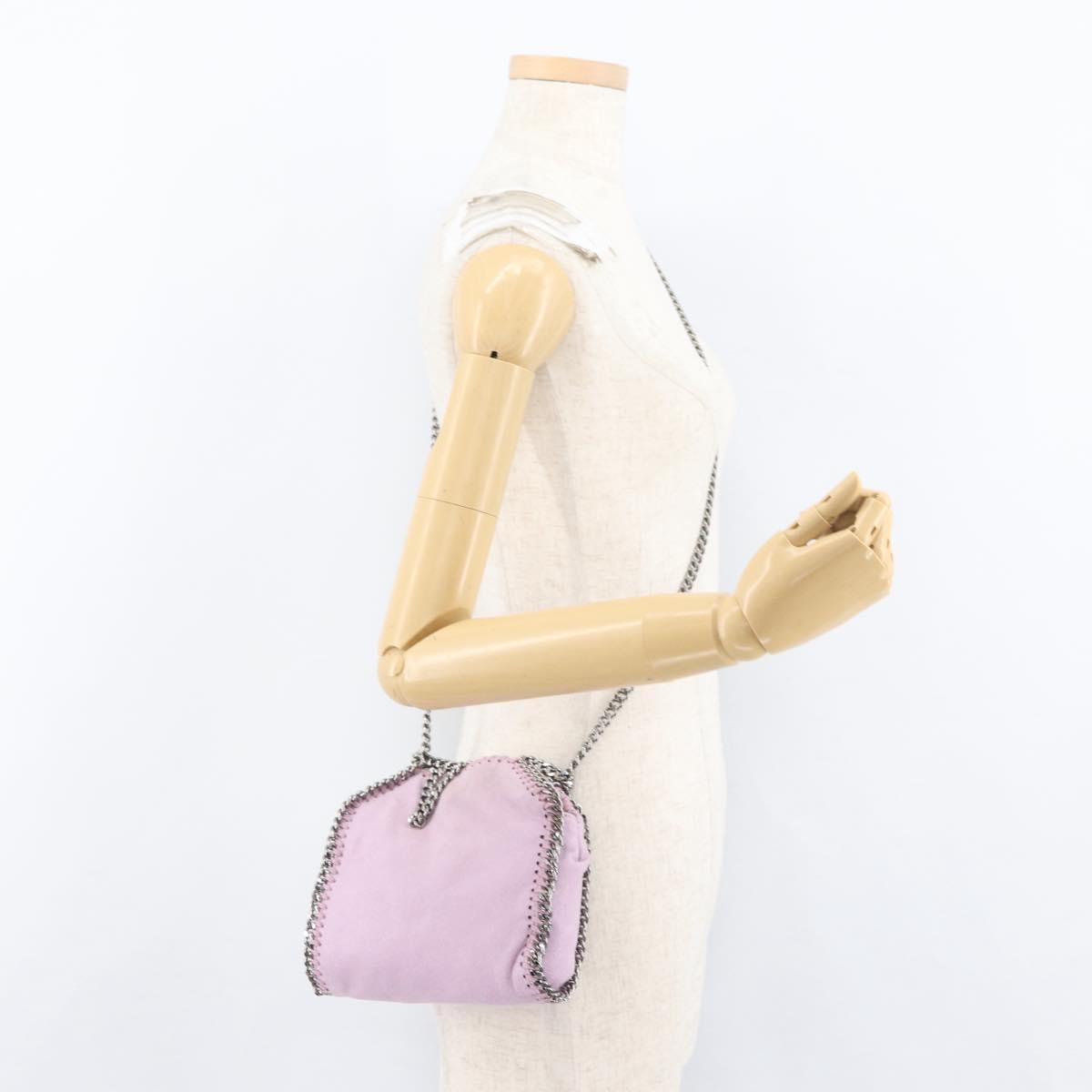 Stella MacCartney Falabella Shoulder Bag polyester Pink Silver Auth BA11627