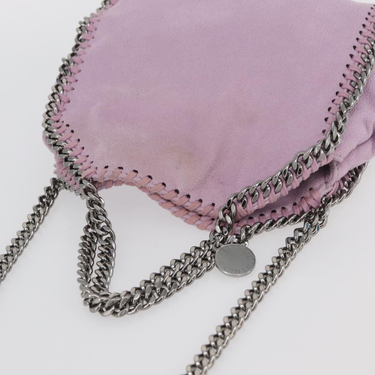 Stella MacCartney Falabella Shoulder Bag polyester Pink Silver Auth BA11627
