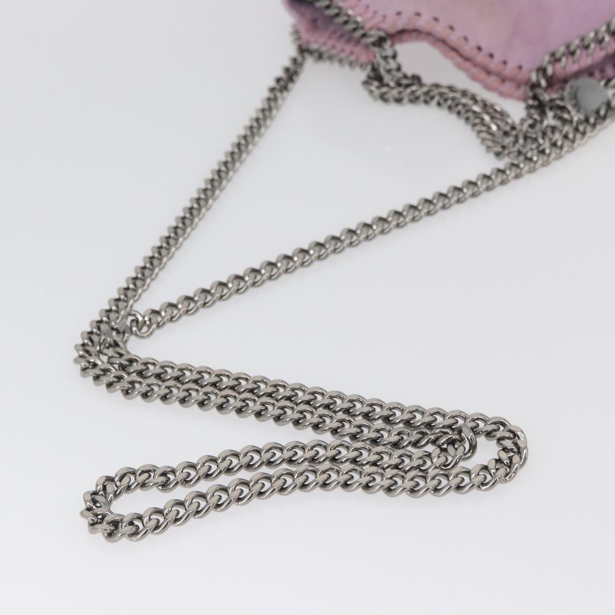 Stella MacCartney Falabella Shoulder Bag polyester Pink Silver Auth BA11627