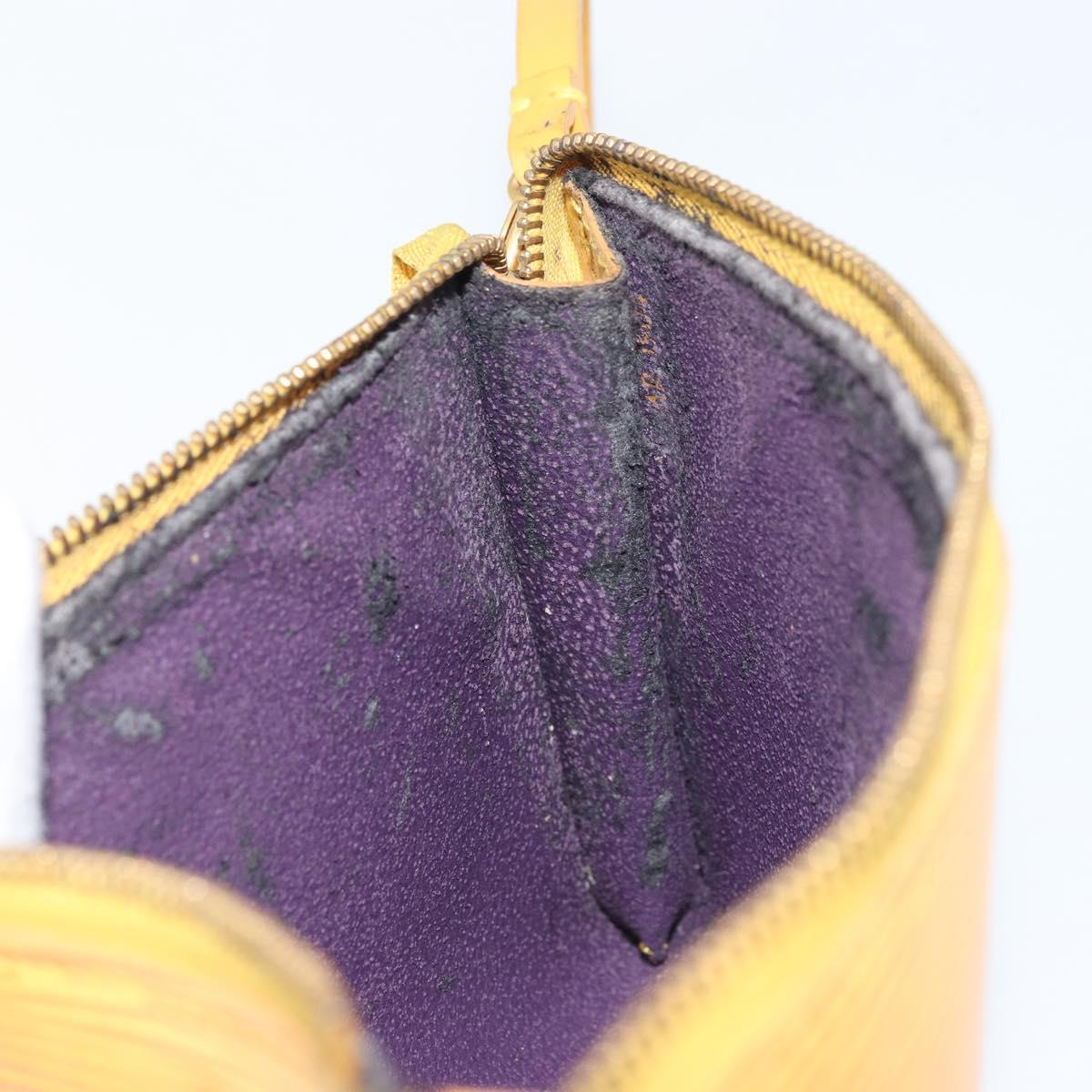 LOUIS VUITTON Epi Pochette Accessoires Pouch Yellow M52949 LV Auth BA11630