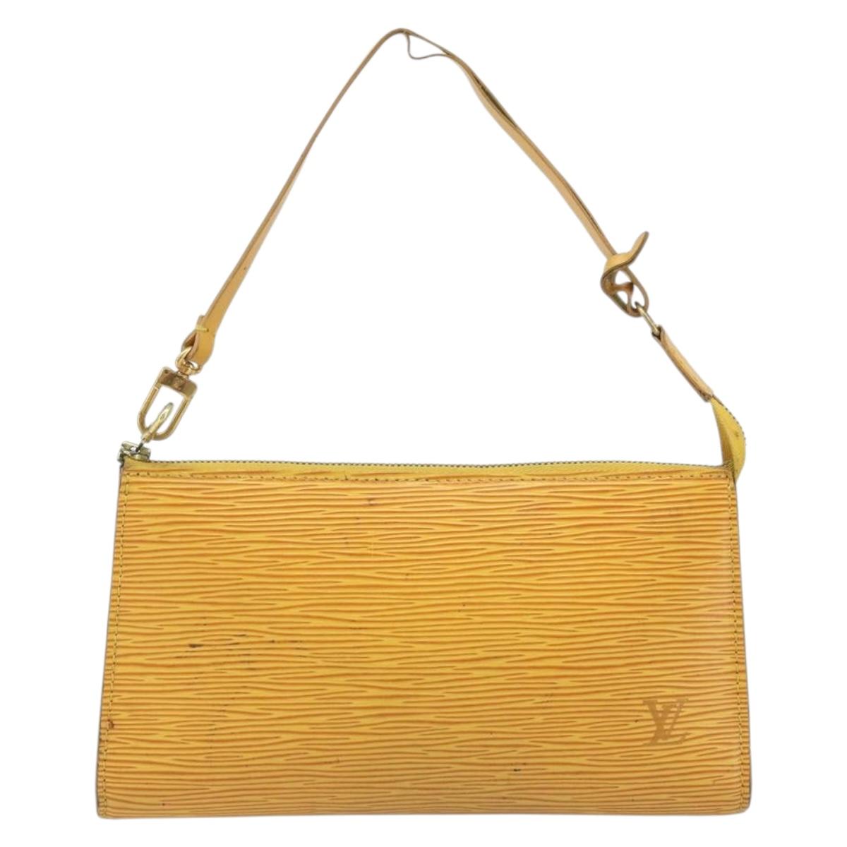 LOUIS VUITTON Epi Pochette Accessoires Pouch Yellow M52949 LV Auth BA11630