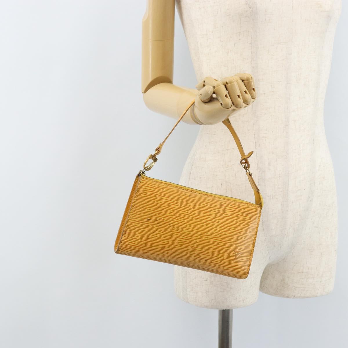 LOUIS VUITTON Epi Pochette Accessoires Pouch Yellow M52949 LV Auth BA11630