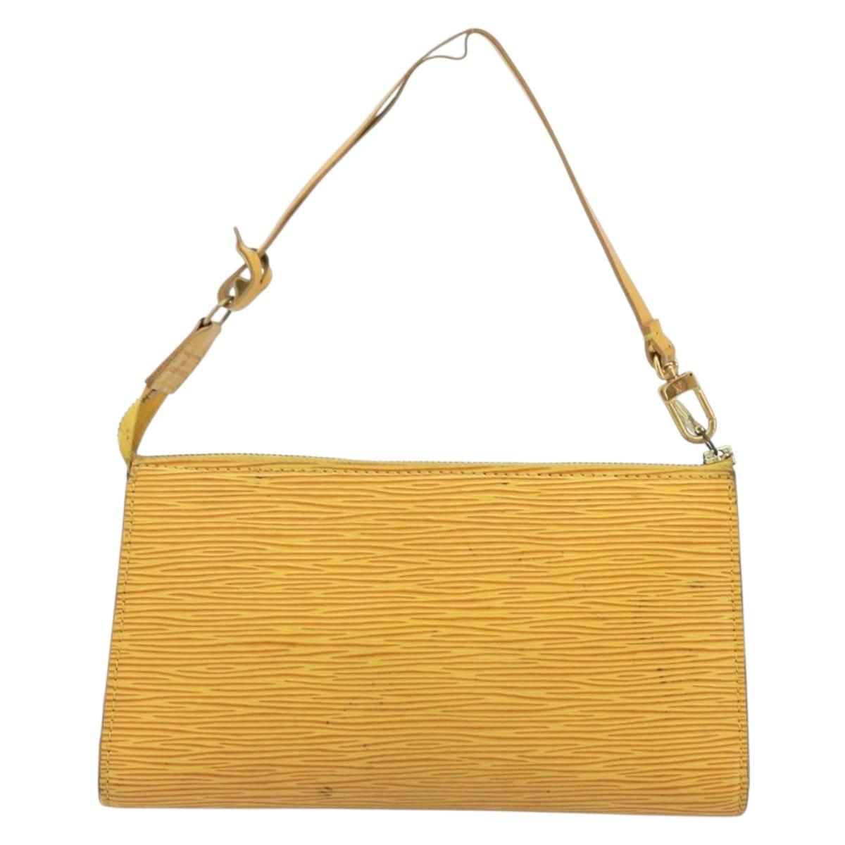 LOUIS VUITTON Epi Pochette Accessoires Pouch Yellow M52949 LV Auth BA11630