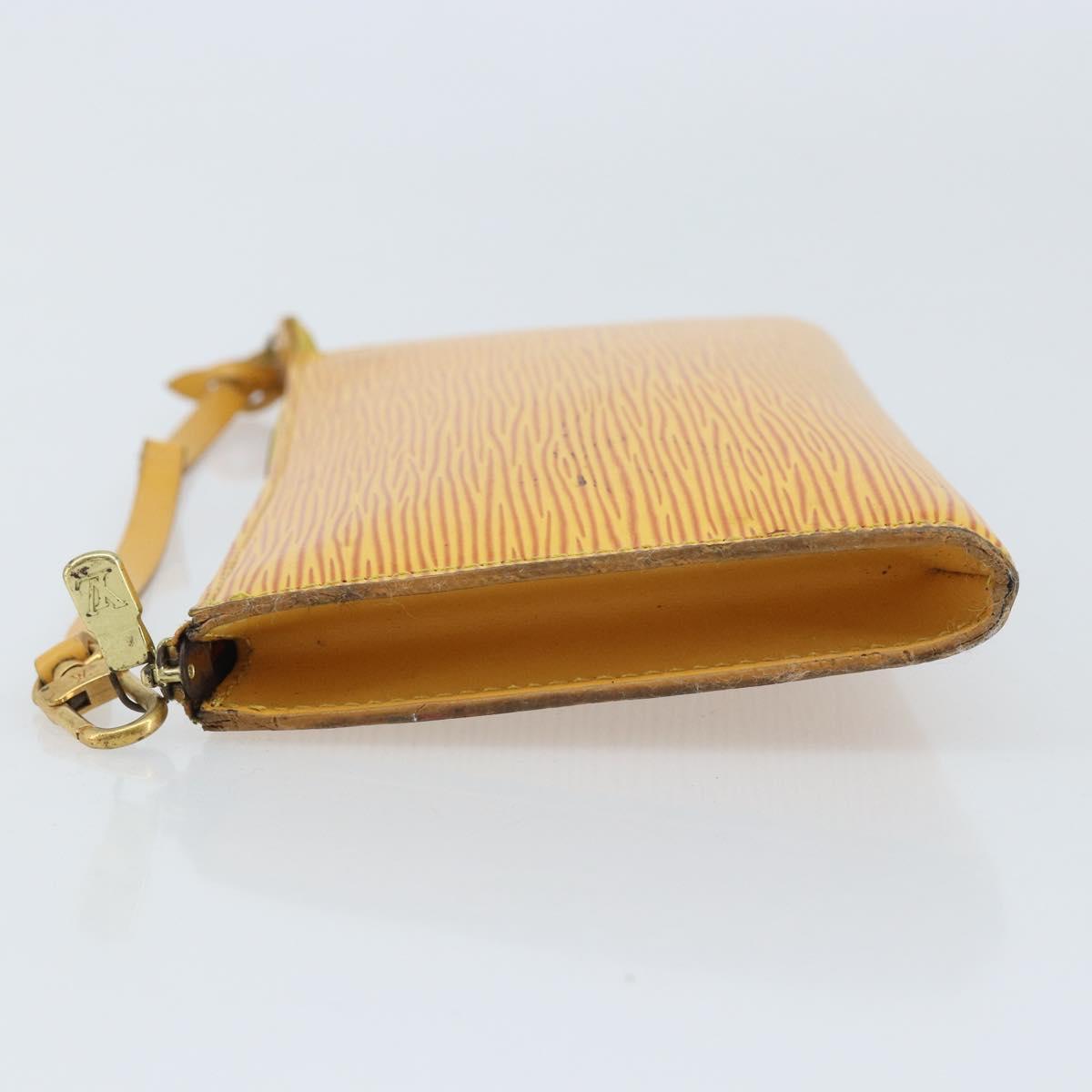 LOUIS VUITTON Epi Pochette Accessoires Pouch Yellow M52949 LV Auth BA11630
