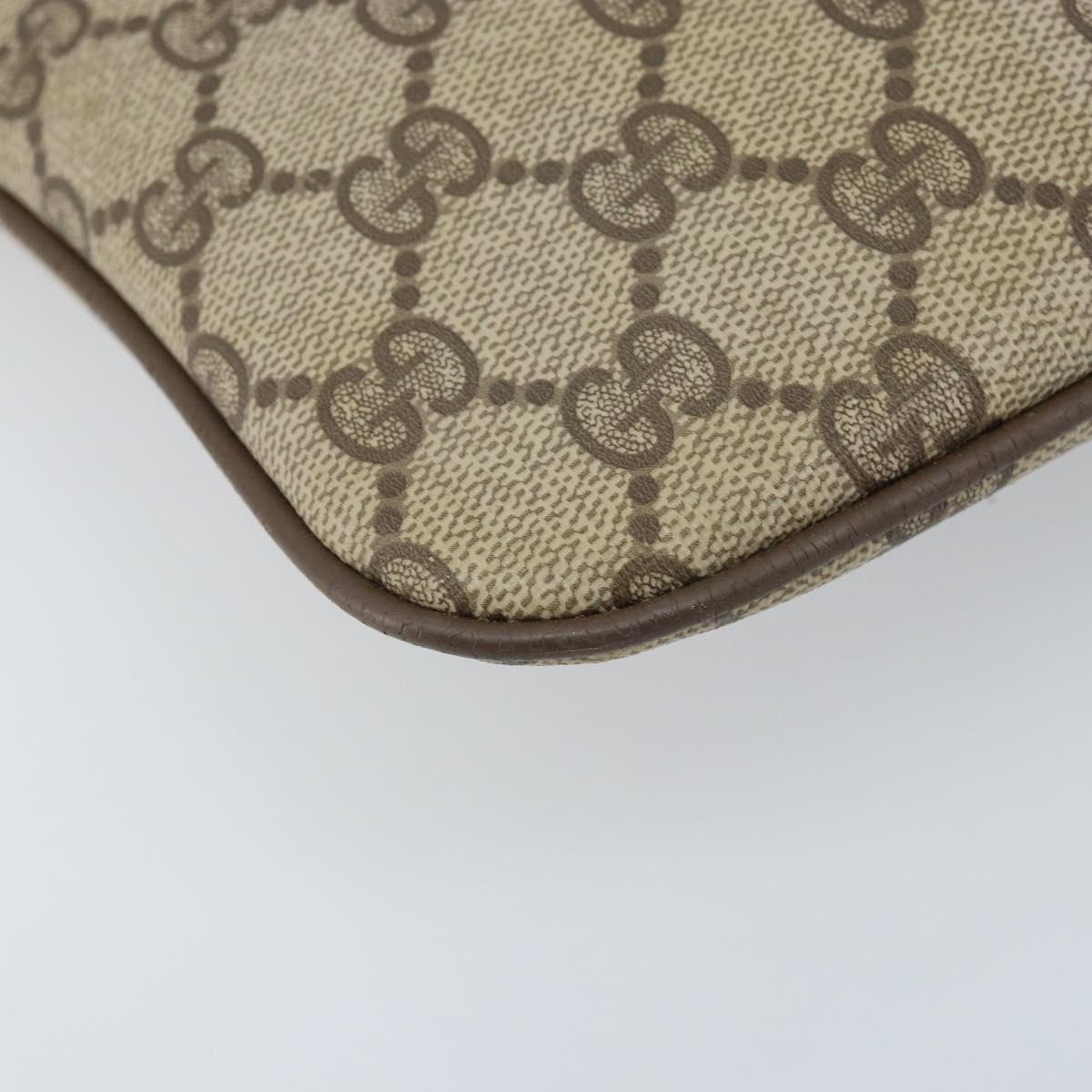GUCCI GG Supreme Web Sherry Line Bag PVC Beige Gold 904 02 047 Auth BA11637
