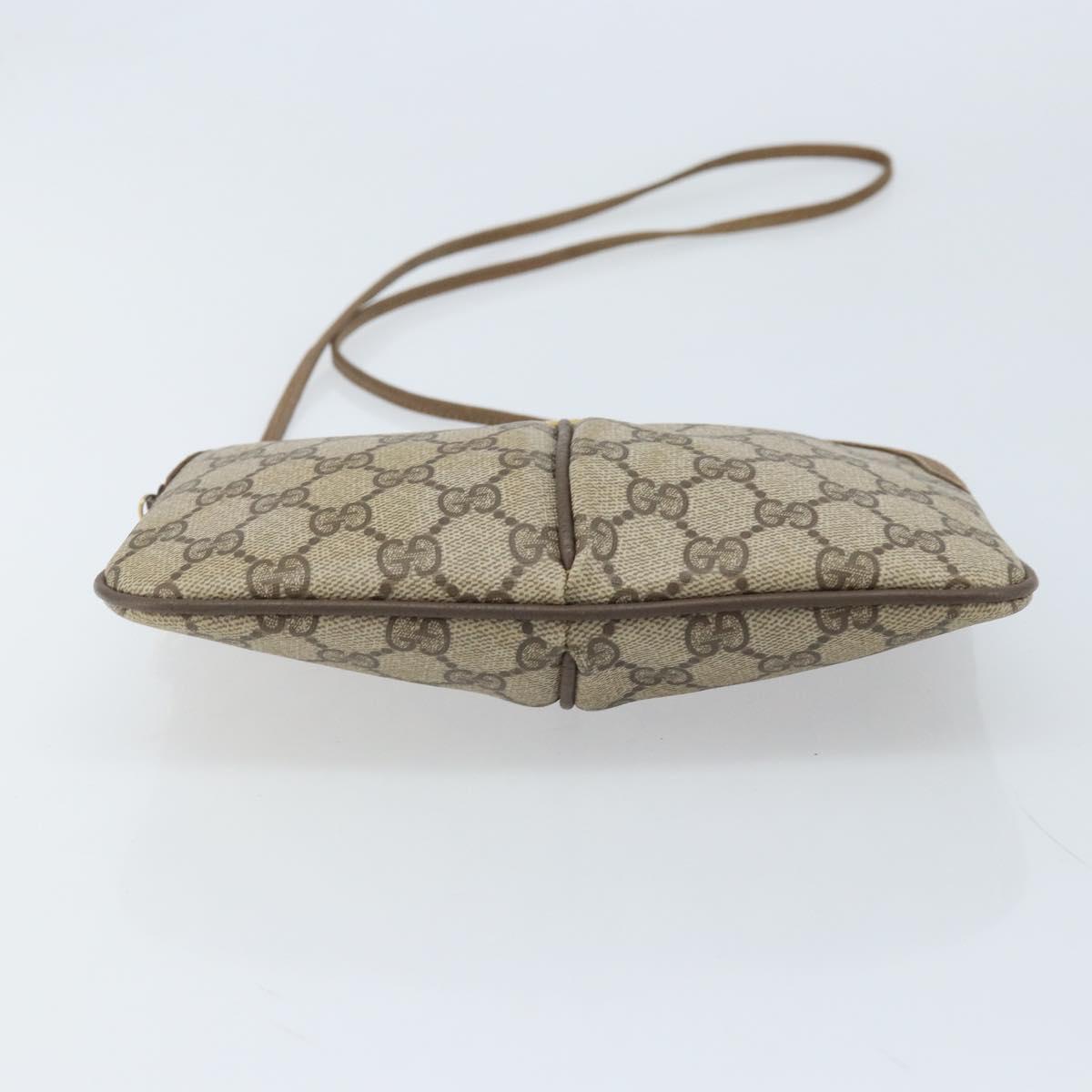 GUCCI GG Supreme Web Sherry Line Bag PVC Beige Gold 904 02 047 Auth BA11637