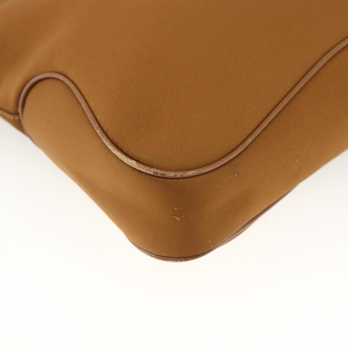 Salvatore Ferragamo Shoulder Bag Nylon Brown Silver Auth BA11638