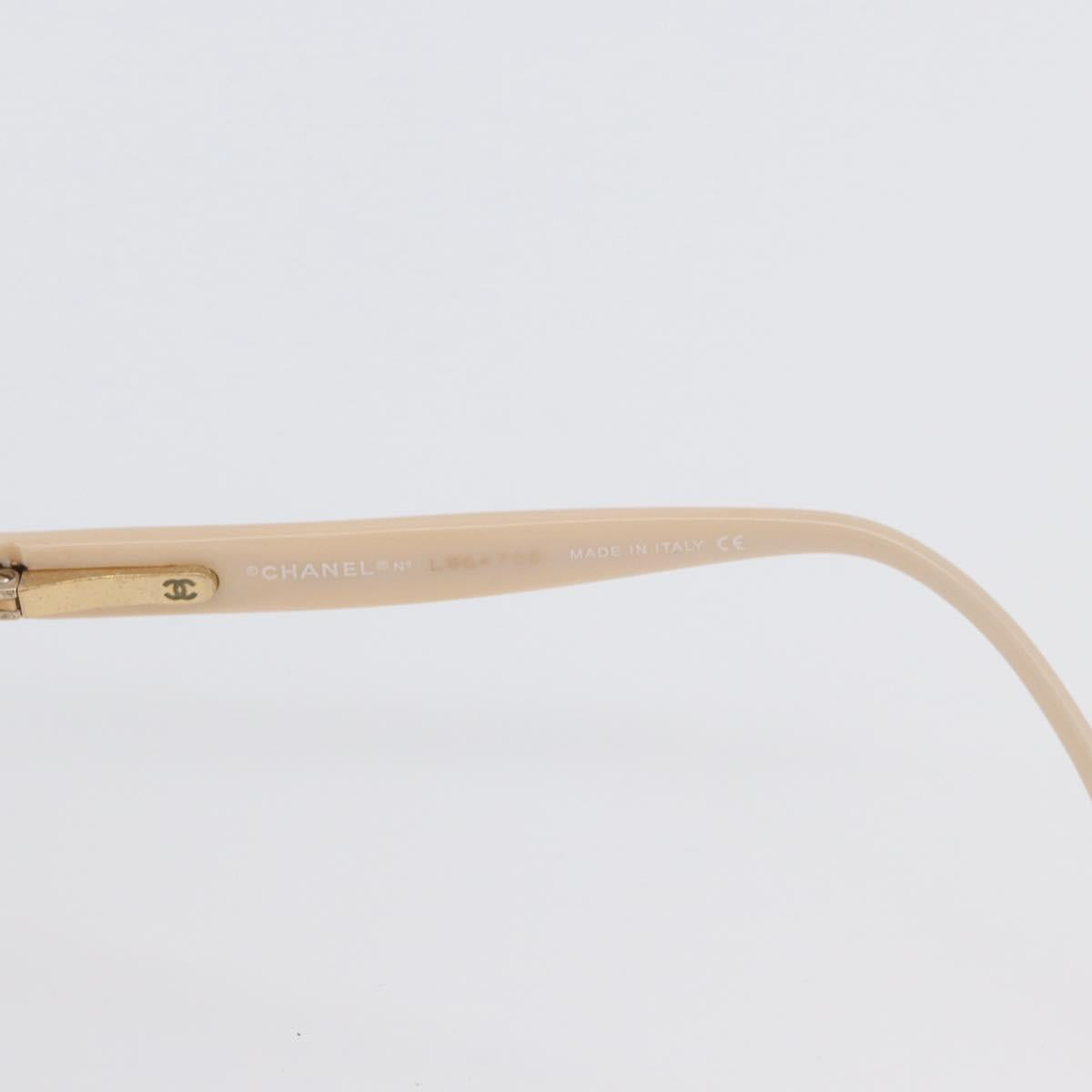 CHANEL Glasses plastic 2 Set Brown Beige CC Auth BA11642