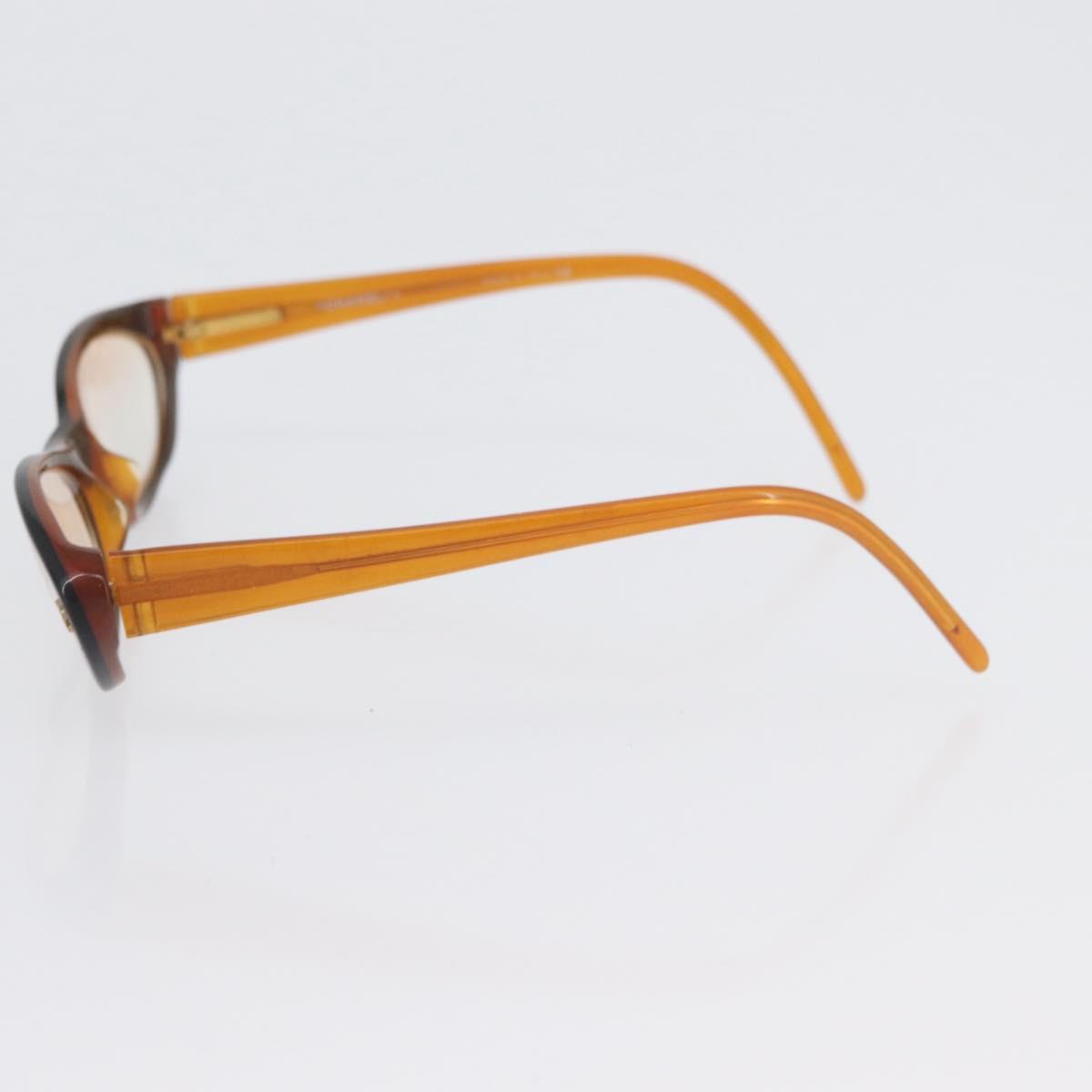 CHANEL Glasses plastic 2 Set Brown Beige CC Auth BA11642