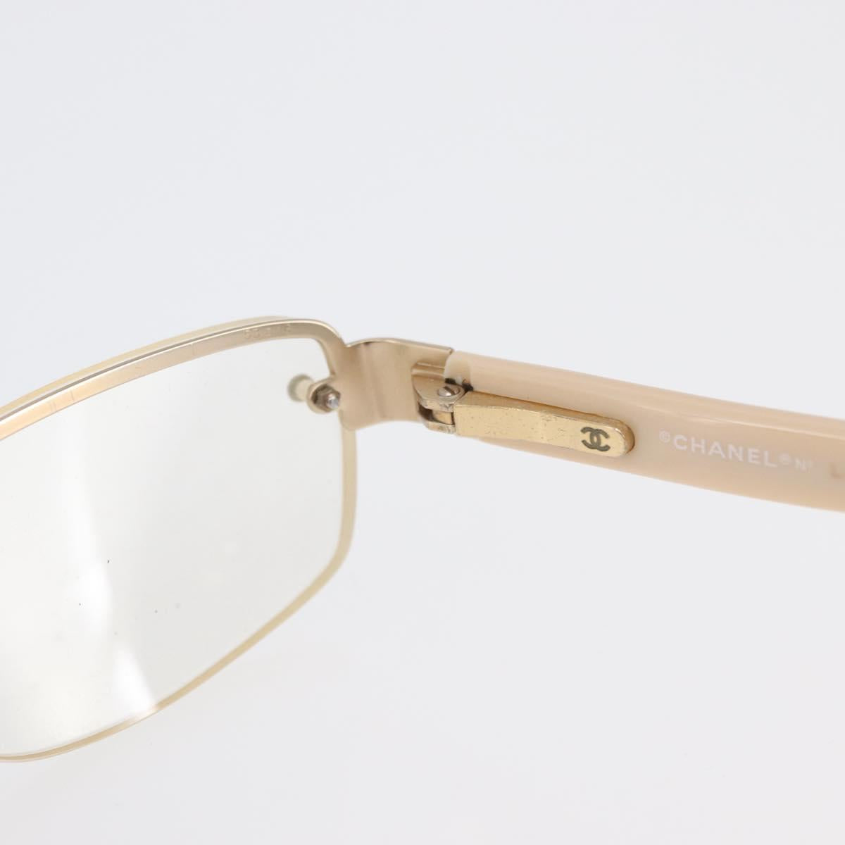 CHANEL Glasses plastic 2 Set Brown Beige CC Auth BA11642
